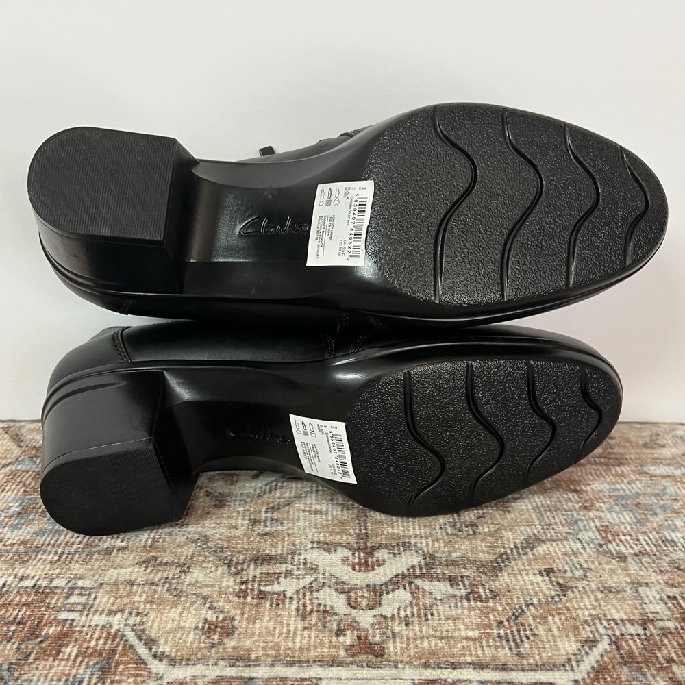 Clarks Emslie Warrens Loafer‎ Shoes Womens 11M Black Leather Ortholite Comfort - Picture 10 of 10